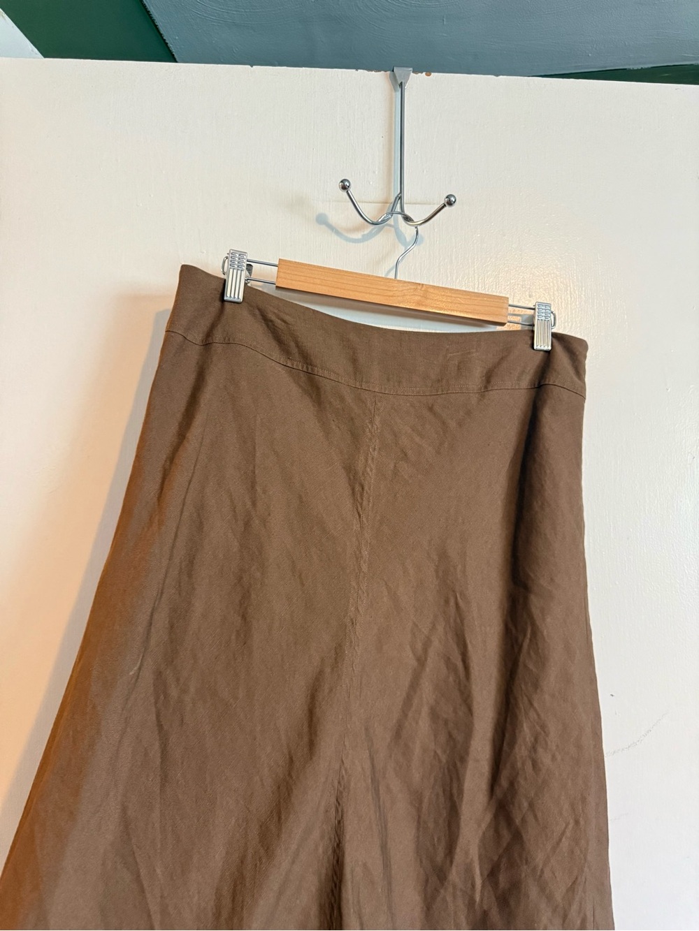 East 5th brown linen blend a line midi skirt size 12 - Picture 5 of 5